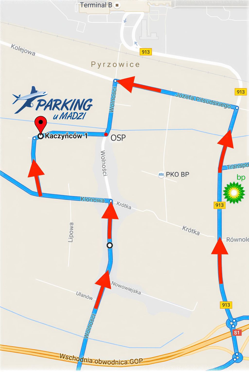 Zdjecie nr 3 parkingu U Madzi przy lotnisku Katowice-Pyrzowice